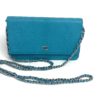 Chanel Turquoise Lizard Embossed Leather WOC with Silver Hardware 5