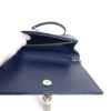 YSL Kate Navy Blue Croc Embossed Leather WOC Chain Bag with Tassel and Silver Hardware 20