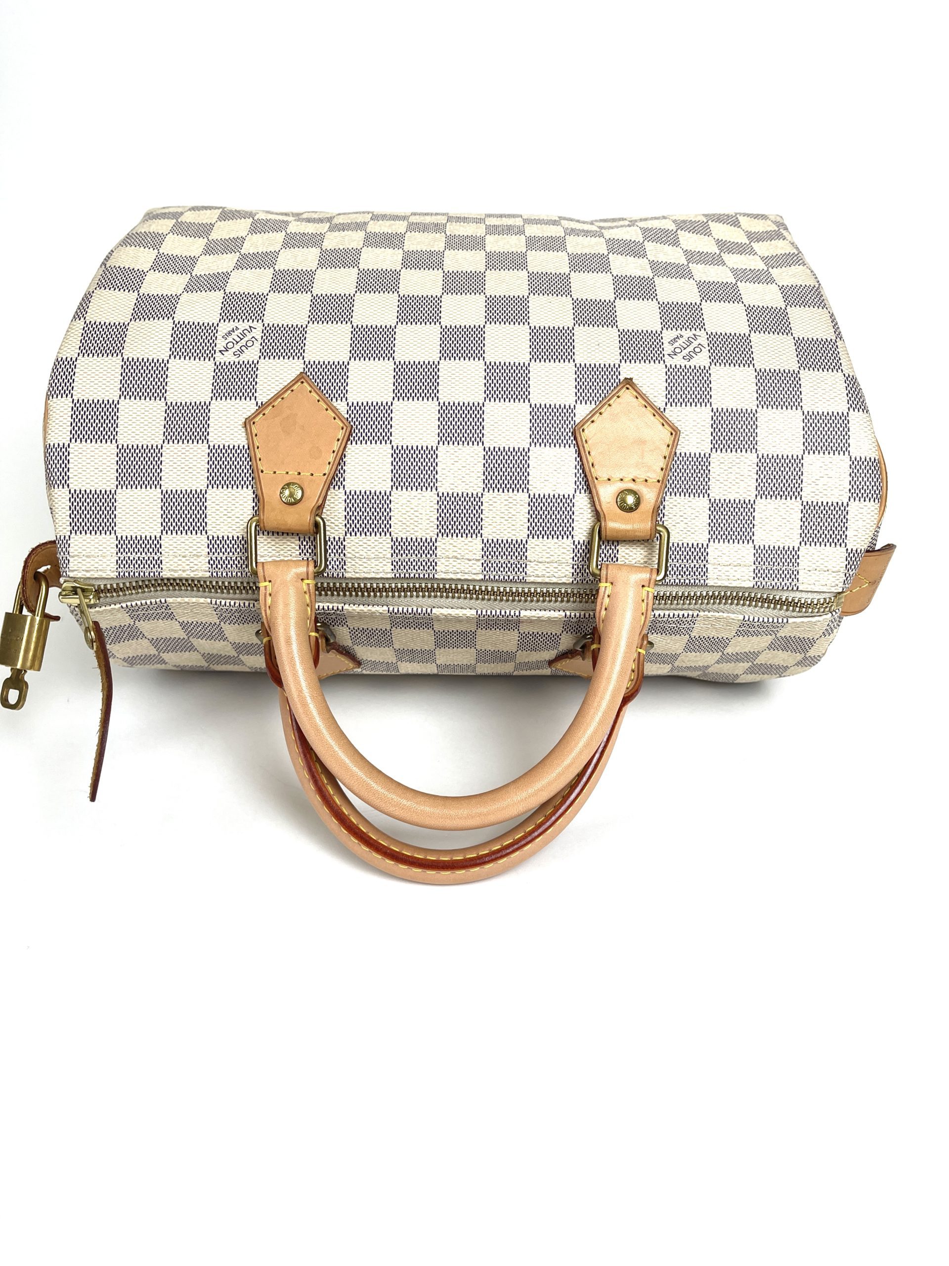 Authentic Louis Vuitton Damier Azur Speedy 30 Bandouliere Bag