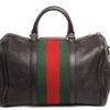 Gucci Dark Brown Leather Web Medium Joy Boston Bag 4