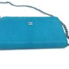 Chanel Turquoise Lizard Embossed Leather WOC with Silver Hardware 10