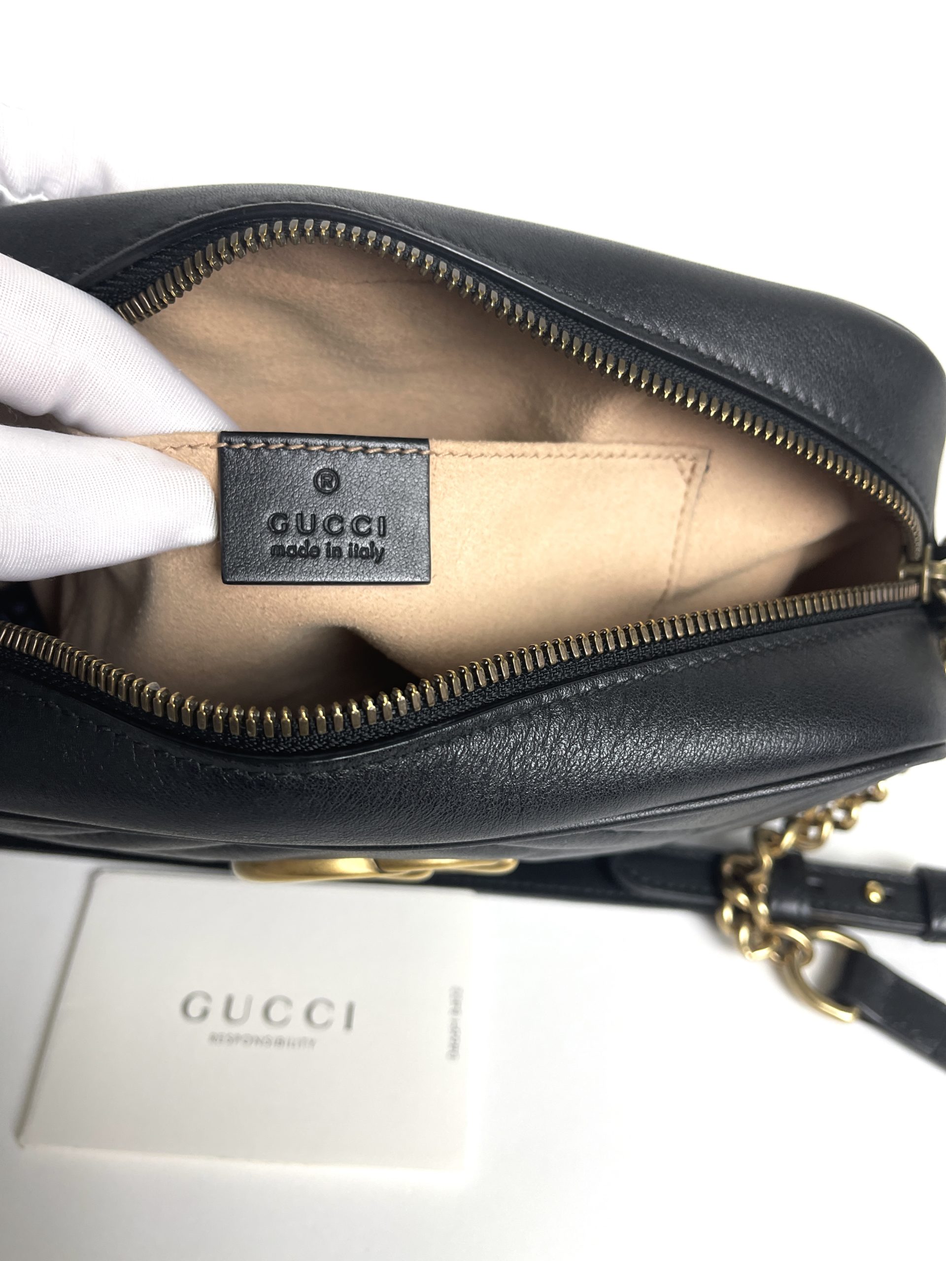 Gucci: Taupe Small GG Marmont 2.0 Camera Bag