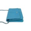 Chanel Turquoise Lizard Embossed Leather WOC with Silver Hardware 11
