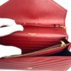 YSL Monogram Wallet on Chain Grain De Poudre Envelope Red Leather Shoulder Bag 10
