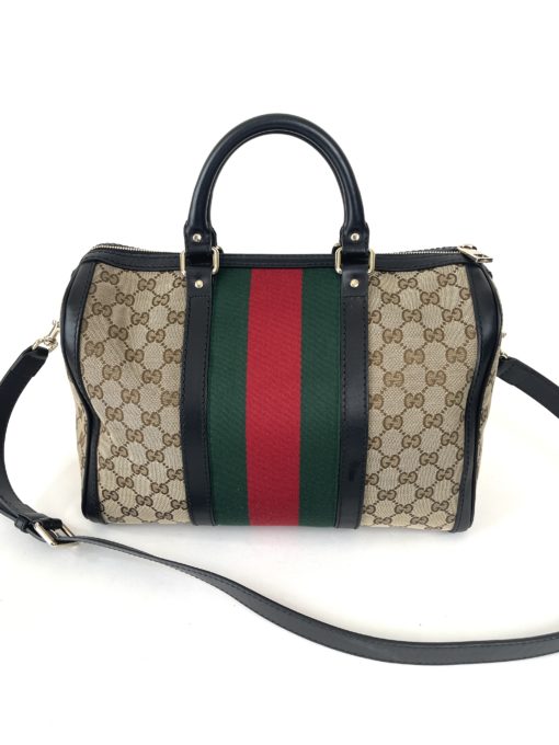 Gucci GG Web Boston Bag with Red and Green Stripe 5