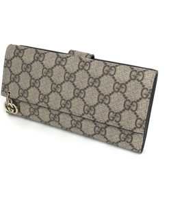 Gucci GG Long Wallet with Dark Brown Leather Trim - A World Of Goods For  You, LLC