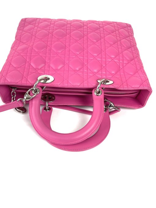 Christian Dior Lady Dior Hot Pink Lambskin Cannage Large 30
