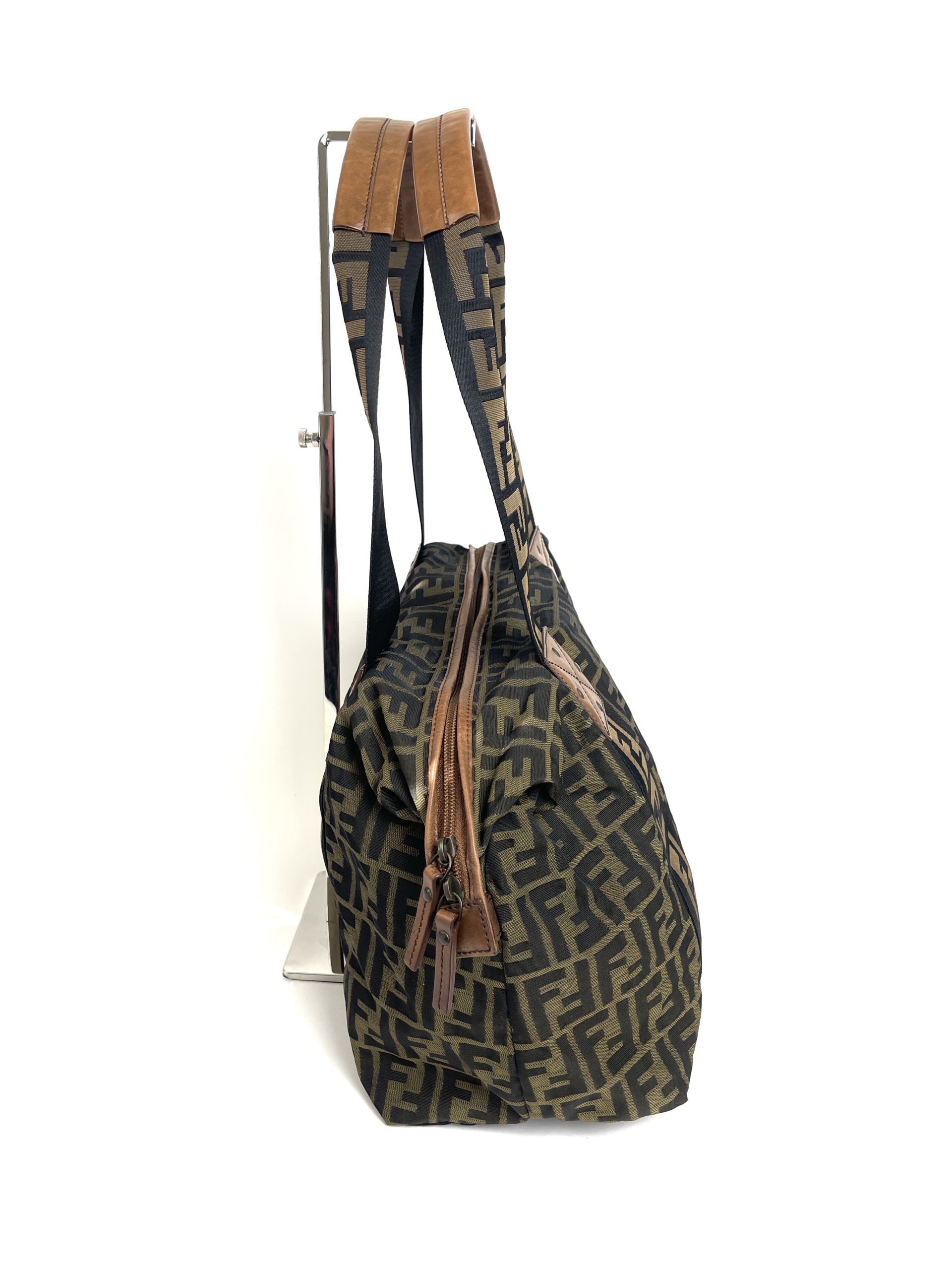 Authentic Vintage Fendi Monogram Zucca Shoulder Tote Bag, Luxury
