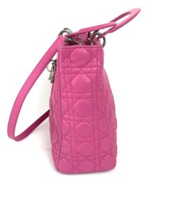 Christian Dior Lady Dior Hot Pink Lambskin Cannage Large