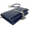YSL Kate Navy Blue Croc Embossed Leather WOC Chain Bag with Tassel and Silver Hardware 13