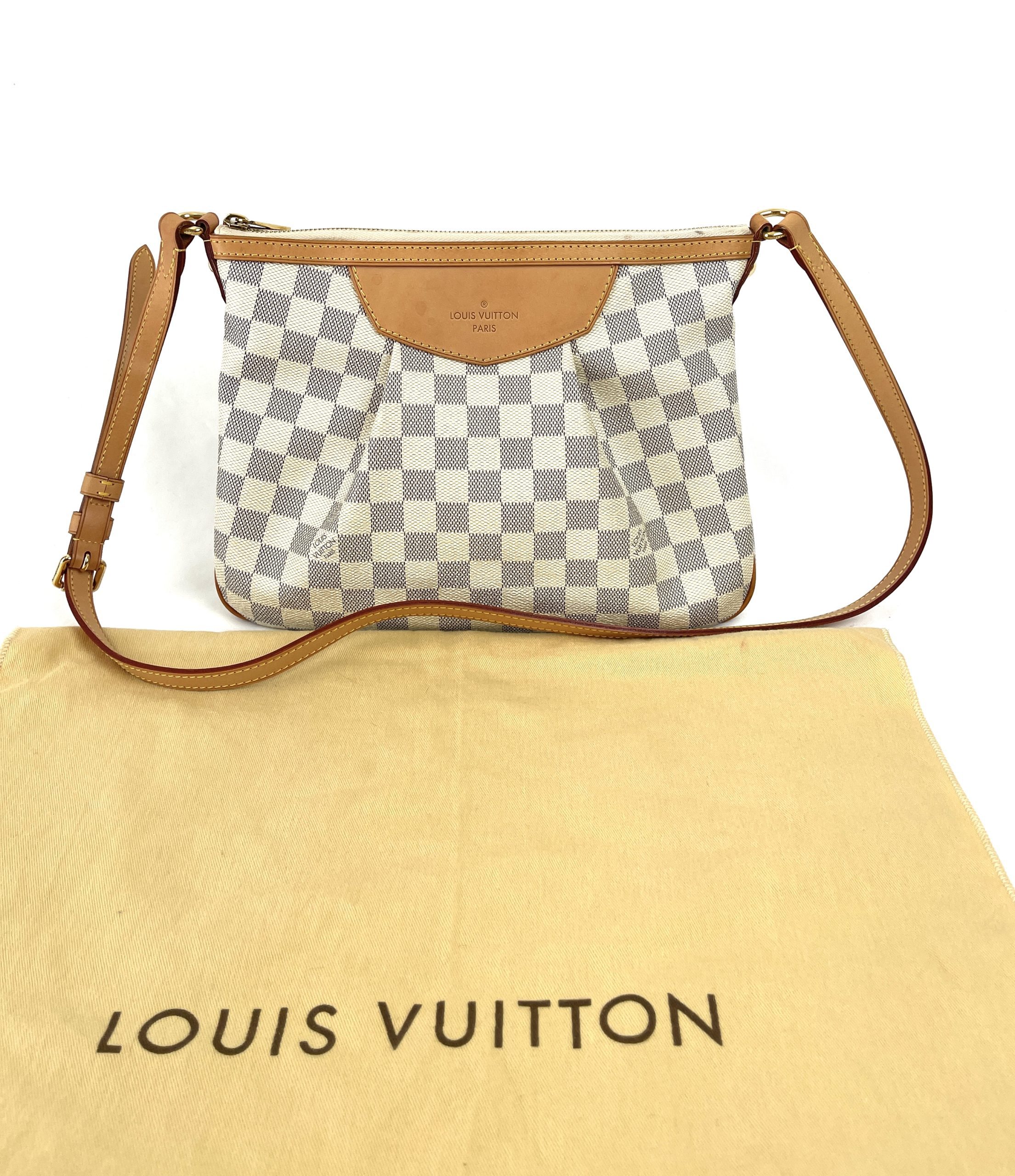 Louis Vuitton Siracusa Pm 870962 White Damier Azur Canvas Cross