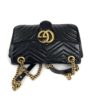 Gucci Calfskin Matelasse Small GG Marmont Shoulder Bag Black 24