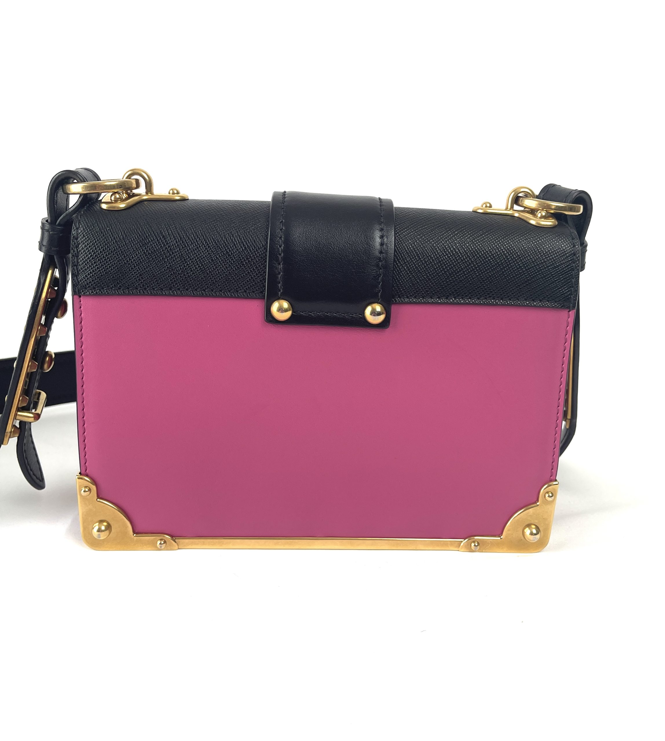 Prada Soft Calf-Trimmed Saffiano Shoulder Bag - Pink Shoulder Bags