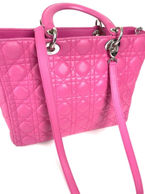 Christian Dior Lady Dior Hot Pink Lambskin Cannage Large 33