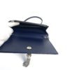 YSL Kate Navy Blue Croc Embossed Leather WOC Chain Bag with Tassel and Silver Hardware 21