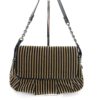 Fendi Borsa Stripe Print Pony Hair Black Patent Leather Shoulder Bag 7