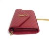 YSL Monogram Wallet on Chain Grain De Poudre Envelope Red Leather Shoulder Bag 12