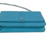 Chanel Turquoise Lizard Embossed Leather WOC with Silver Hardware 12