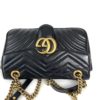Gucci Calfskin Matelasse Small GG Marmont Shoulder Bag Black 25