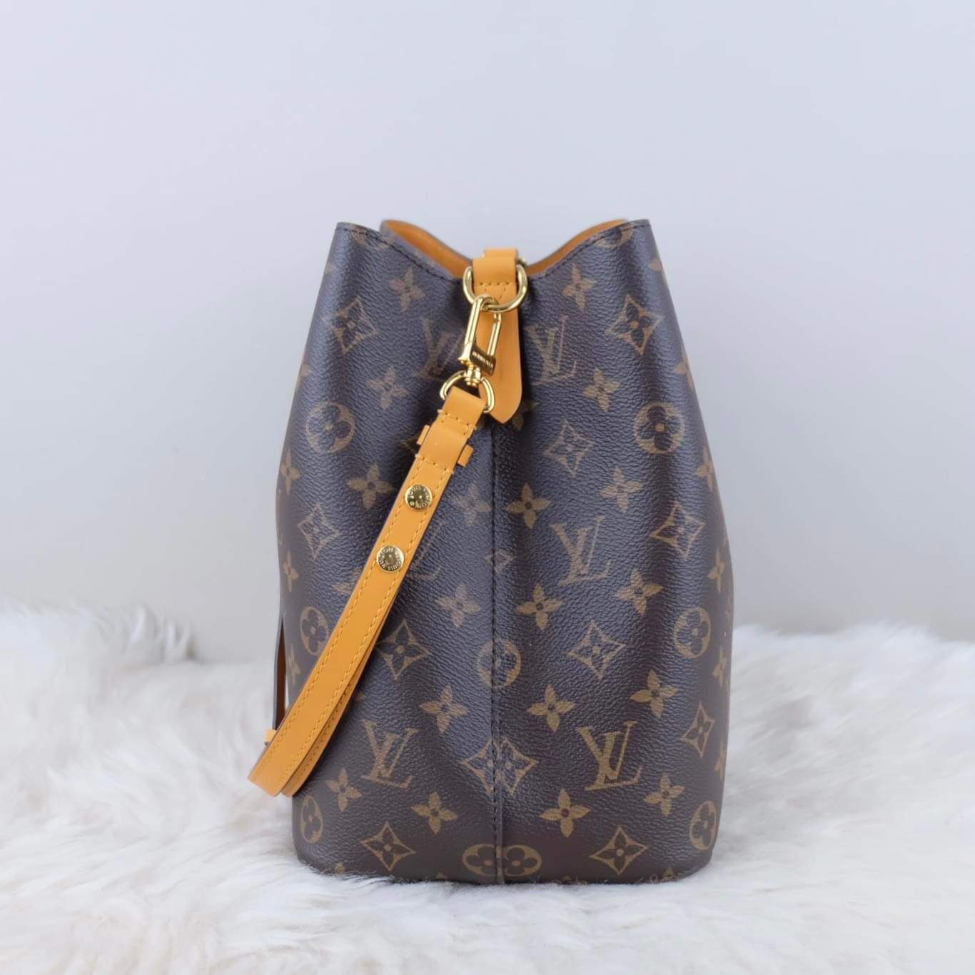 Calf Leather Top Handle Shoulder Strap Replacement for LV Neonoe