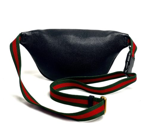 GUCCI Grained Calfskin Small Logo Belt Bag Black  3