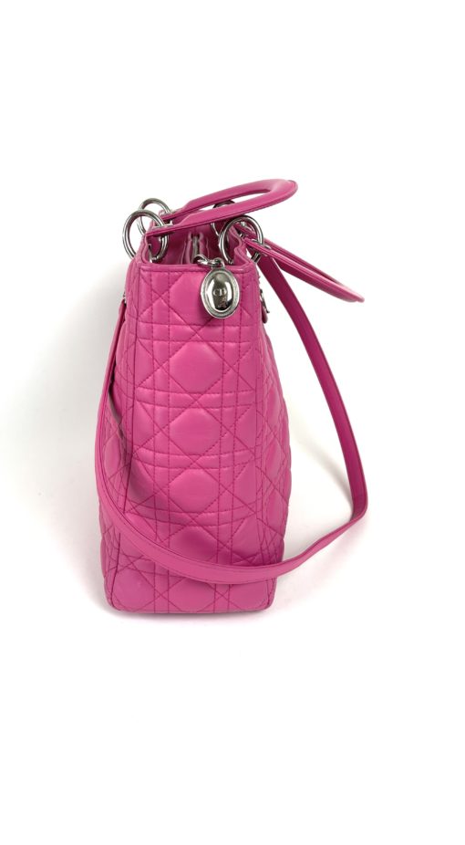 Christian Dior Lady Dior Hot Pink Lambskin Cannage Large 5
