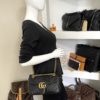 Gucci Calfskin Matelasse Small GG Marmont Shoulder Bag Black 28