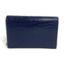 YSL Kate Navy Blue Croc Embossed Leather WOC Chain Bag with Tassel and Silver Hardware 8
