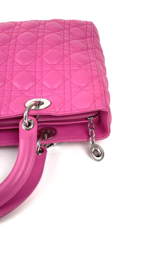 Christian Dior Lady Dior Hot Pink Lambskin Cannage Large 29
