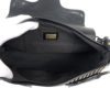 Fendi Borsa Stripe Print Pony Hair Black Patent Leather Shoulder Bag 4