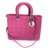 Christian Dior Lady Dior Hot Pink Lambskin Cannage Large 6