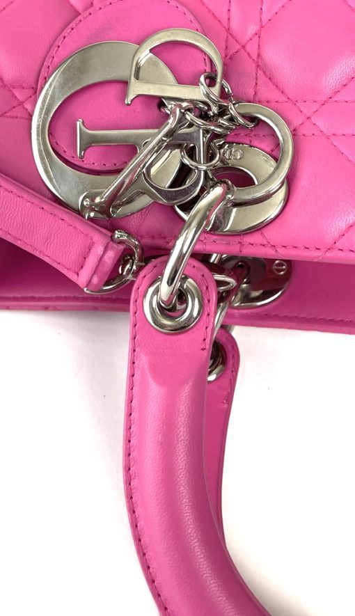 Christian Dior Lady Dior Hot Pink Lambskin Cannage Large 27