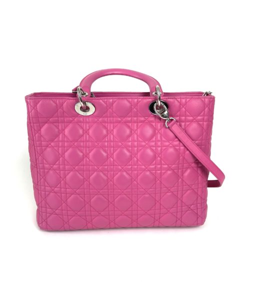 Christian Dior Lady Dior Hot Pink Lambskin Cannage Large 25