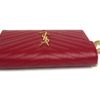 YSL Monogram Wallet on Chain Grain De Poudre Envelope Red Leather Shoulder Bag 7