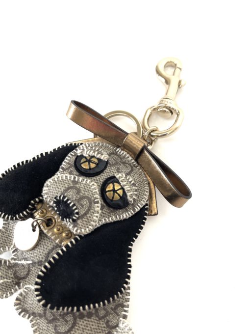 Gucci Beige/Ebony GG Coated Canvas Supreme Sam Guccioli Beagle Keychain Charm 9