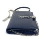 YSL Kate Navy Blue Croc Embossed Leather WOC Chain Bag with Tassel and Silver Hardware 12