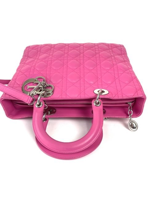 Christian Dior Lady Dior Hot Pink Lambskin Cannage Large 28