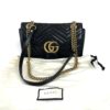 Gucci Calfskin Matelasse Small GG Marmont Shoulder Bag Black 13