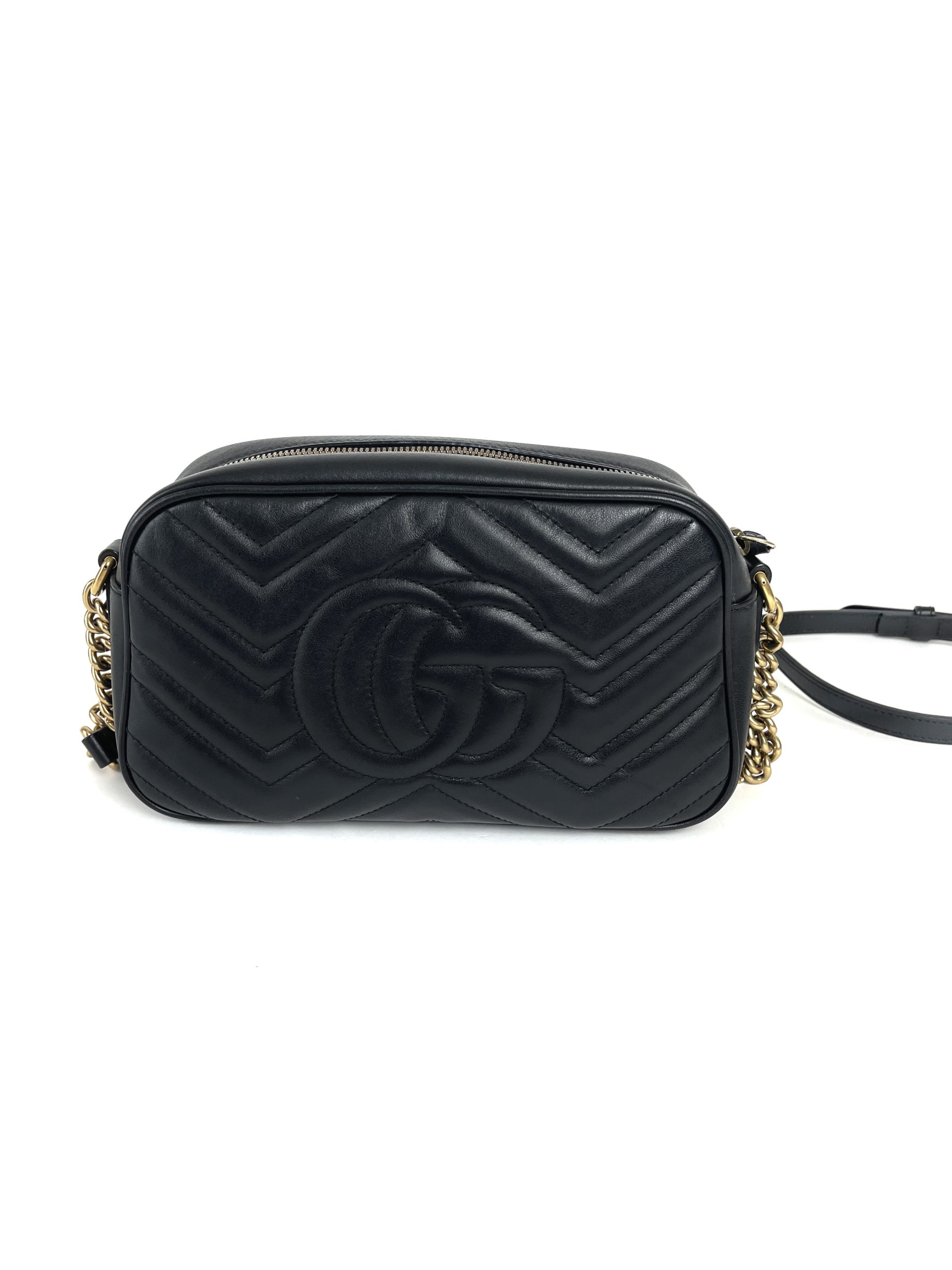 Gucci GG Marmont Zip Around Camera Bag Matelasse Leather Small at