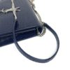 YSL Kate Navy Blue Croc Embossed Leather WOC Chain Bag with Tassel and Silver Hardware 17