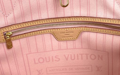 Louis Vuitton Neverfull MM Azur with Rose Ballerine Interior 16