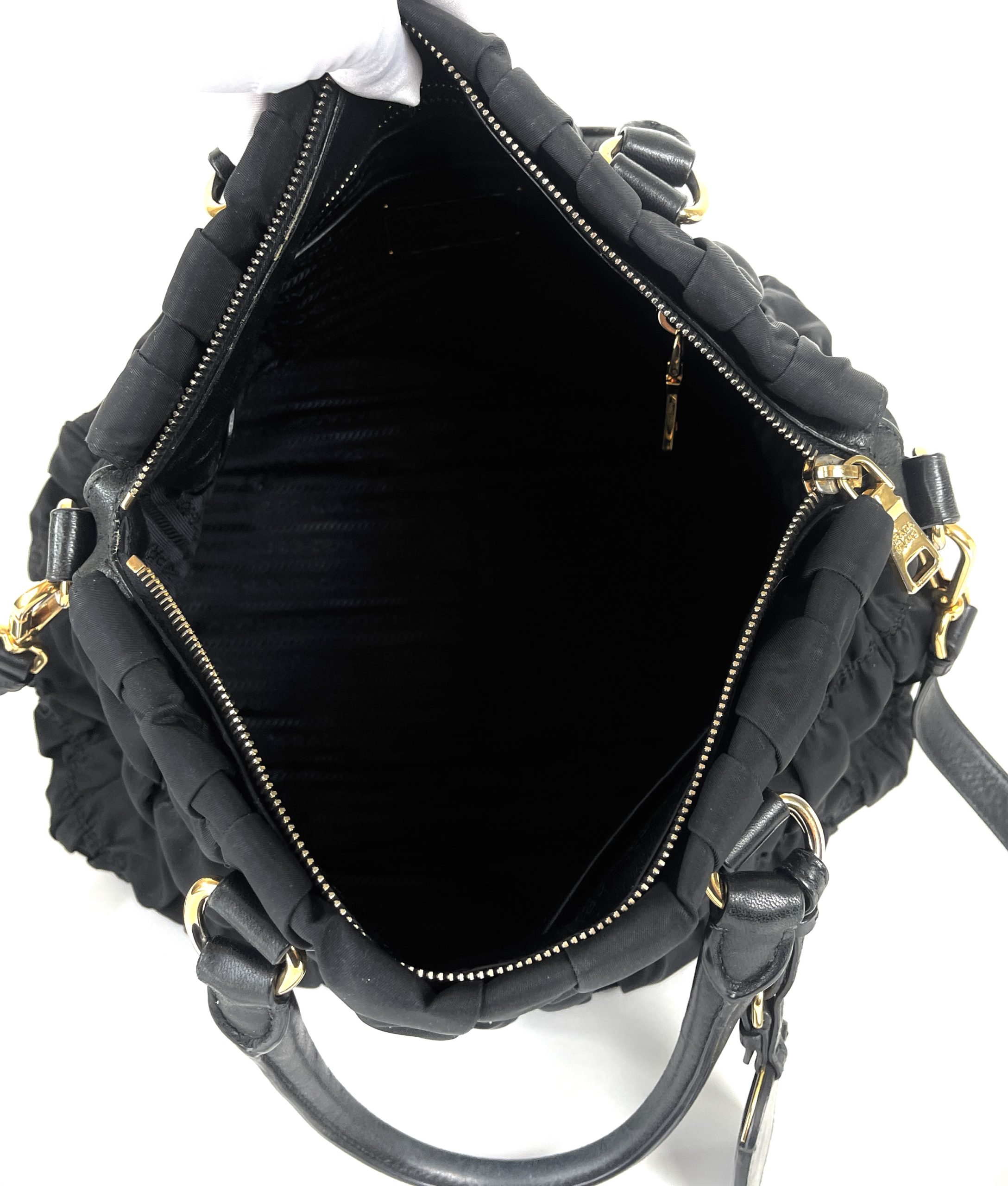 Prada Tessuto Nylon Nappa Gaufre Shopping Satchel Black - A World Of Goods  For You, LLC