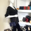 YSL Kate Navy Blue Croc Embossed Leather WOC Chain Bag with Tassel and Silver Hardware 2