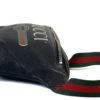 GUCCI Black Grained Calfskin Logo Belt Bum Bag Large 7