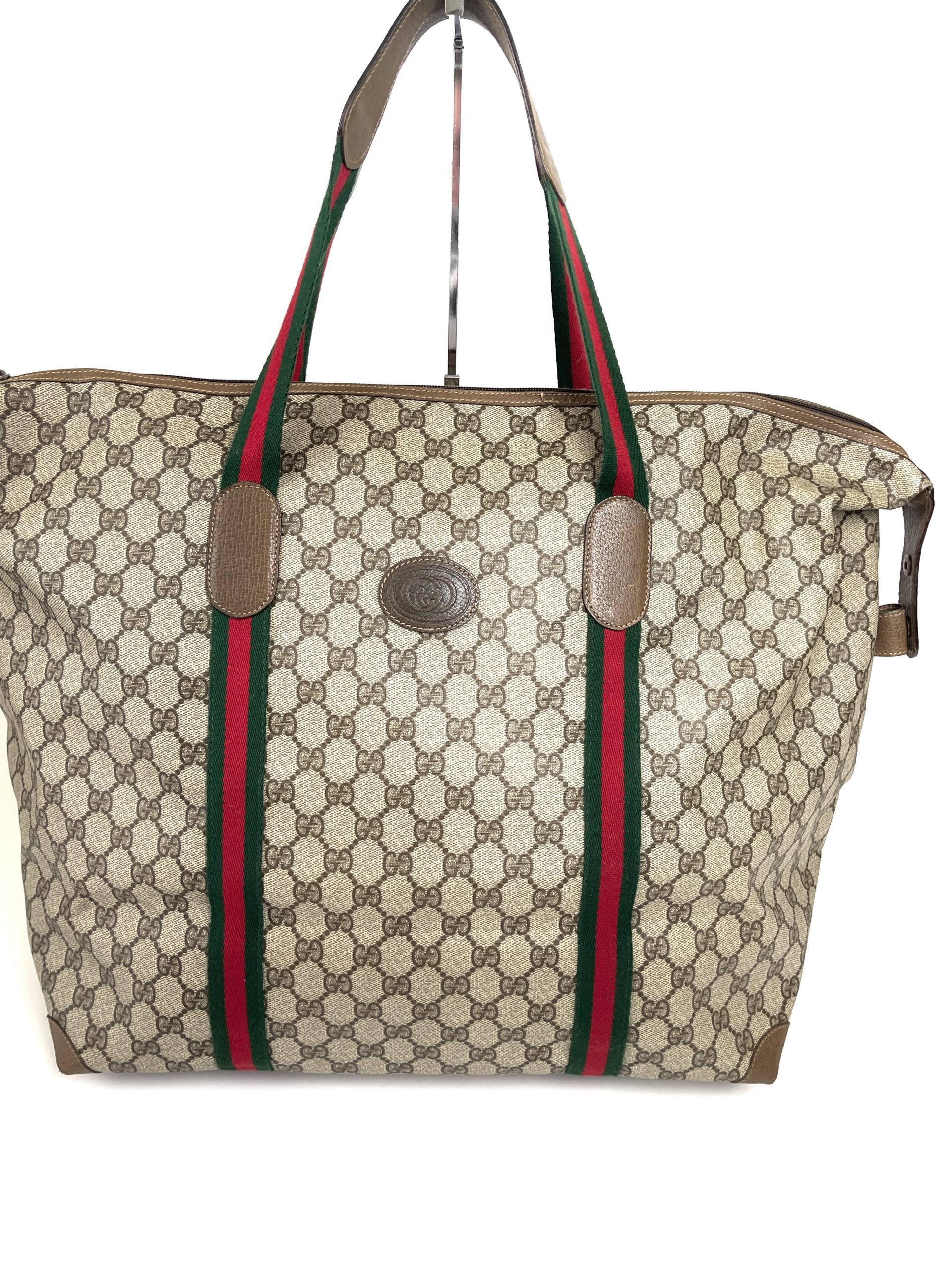 Authenticated Used GUCCI Gucci GG Supreme Tote Bag 495559 PVC Leather Gray  Multicolor 2WAY Shoulder Patch 