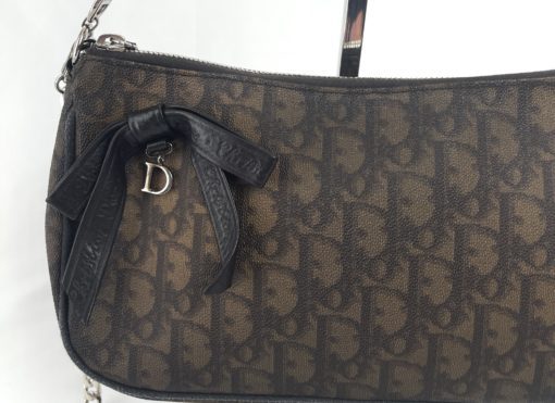 Christian Dior Monogram Romantique Shoulder Bag Pochette Brown