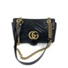 Gucci Calfskin Matelasse Small GG Marmont Shoulder Bag Black 12