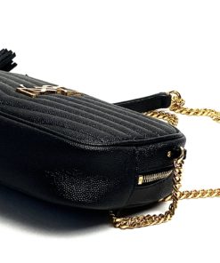 YSL Mini Lou Matelassé Leather Camera Bag Black Leather Crossbody