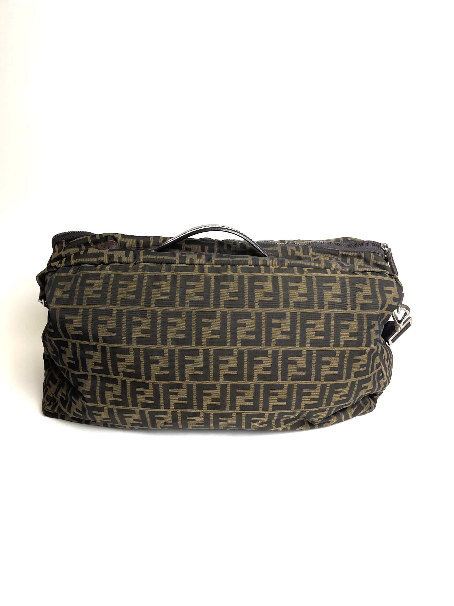 Fendi Large Tote Zucca Print double handles, Overnighter, Weekender Bag,  added strap