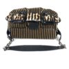 Fendi Borsa Stripe Print Pony Hair Black Patent Leather Shoulder Bag 14